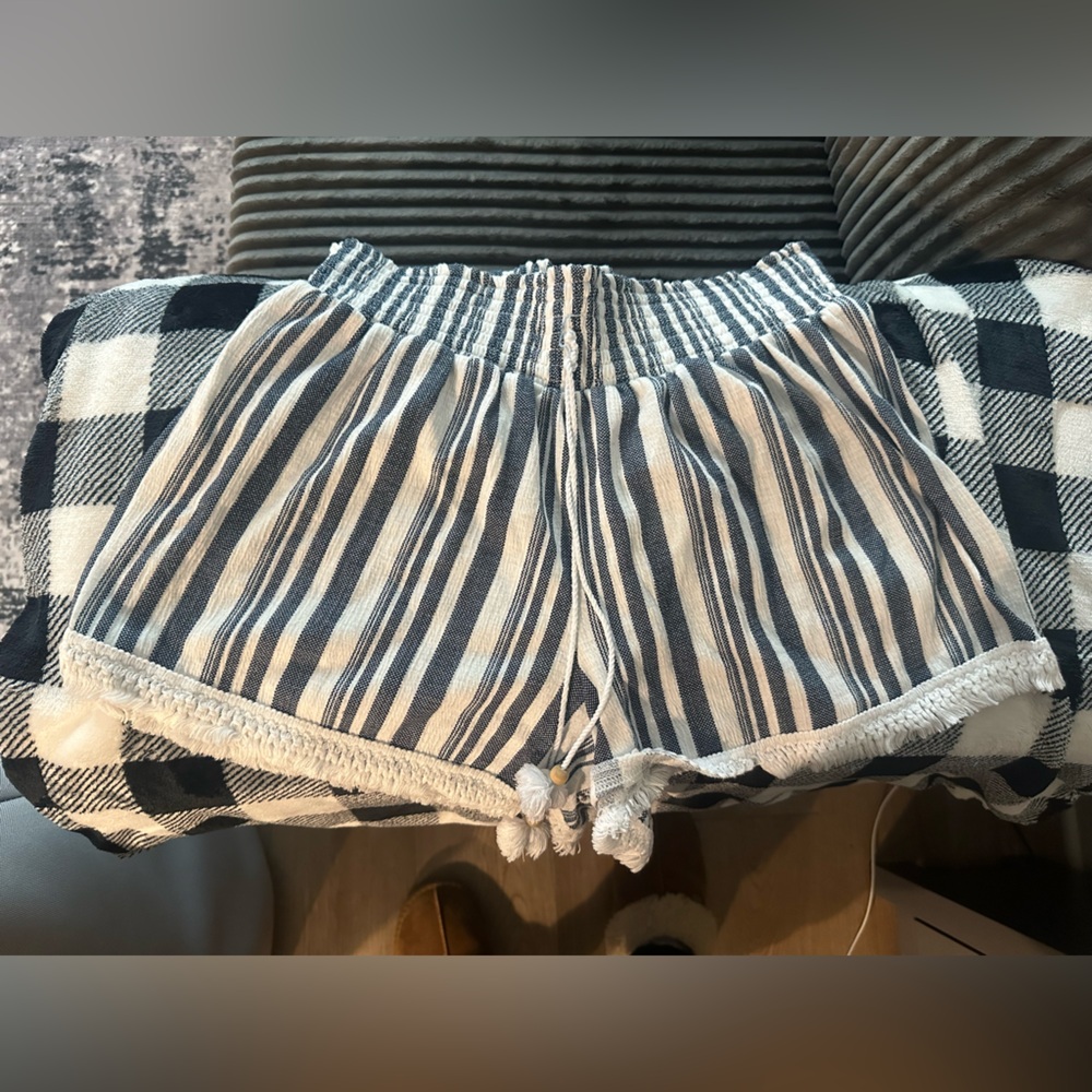 No Boundaries Black and White Striped Shorts